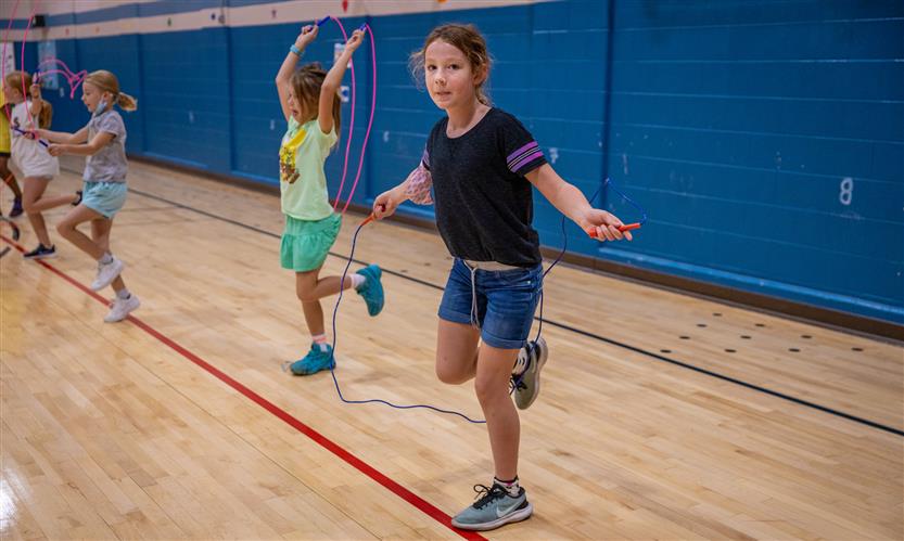 Students jump rope